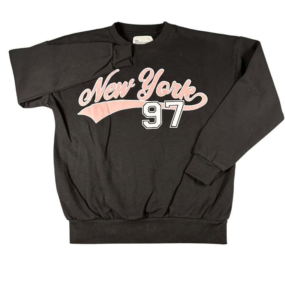 New Boundaries S 4-6 Black New York 97 Sweatshirt Pullover Long Sleeve Crew Neck